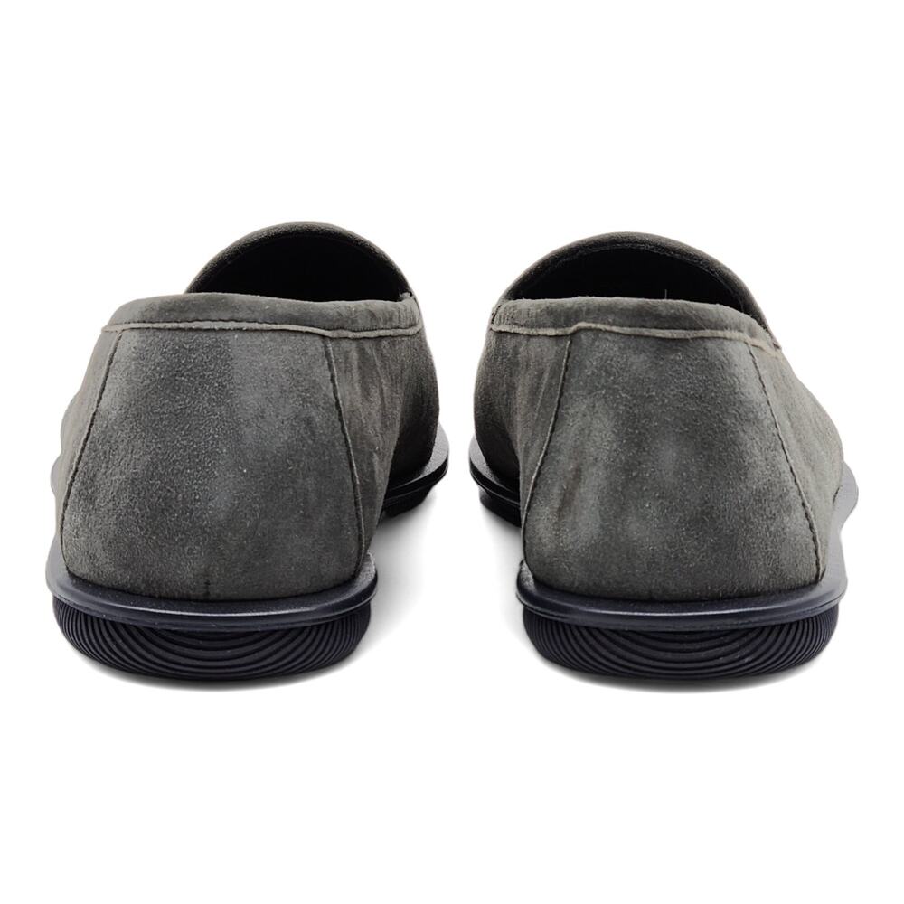 Giorgio Armani Suede Loafers with Embroidered Logo in Gray (7) - Picture 5 of 7